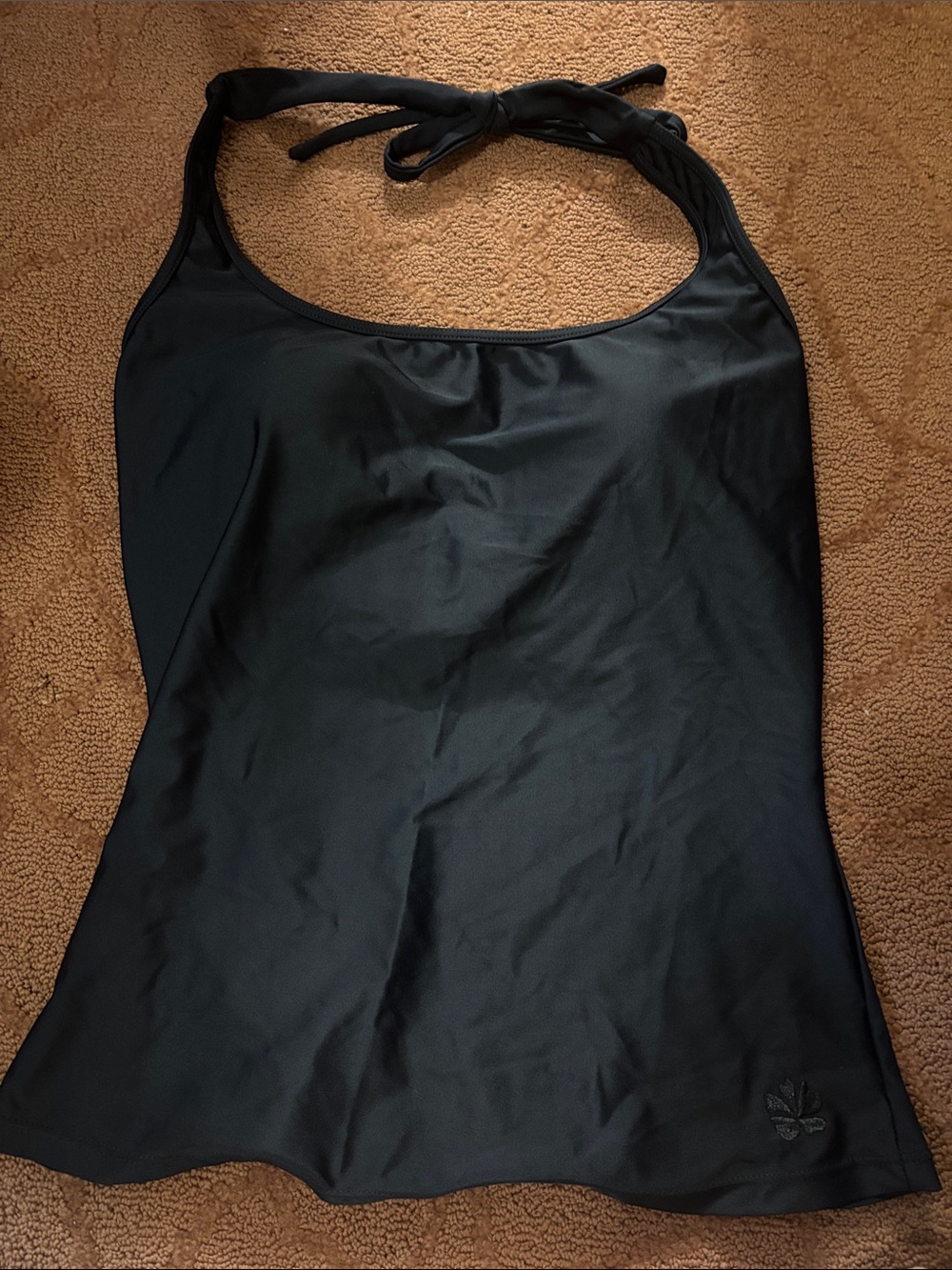 Women's Black Halter Tankini Swim Top